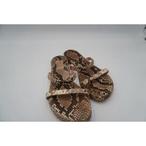 AGL SVEVA DOUBLE BAND SLIDE IN FOG GOLDEN ITALIAN MADE COMFORT SANDAL SIZE 38.5
